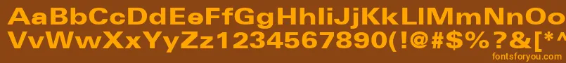 Weitere Informationen zur UniversLt73BlackExtended-Schriftart UniversLt73BlackExtended-Schriftart – Orangefarbene Schriften auf braunem Hintergrund