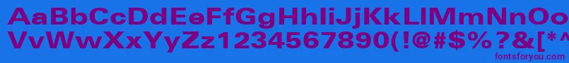 UniversLt73BlackExtended-Schriftart – Violette Schriften auf blauem Hintergrund