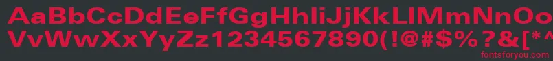 UniversLt73BlackExtended Font – Red Fonts on Black Background