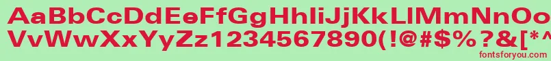 UniversLt73BlackExtended Font – Red Fonts on Green Background