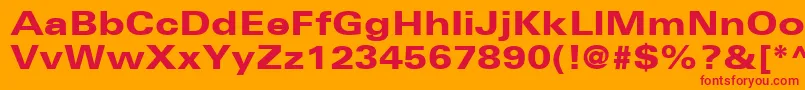 UniversLt73BlackExtended Font – Red Fonts on Orange Background