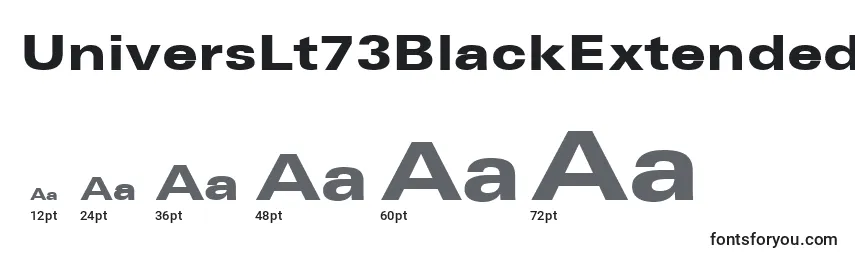 UniversLt73BlackExtended Font Sizes