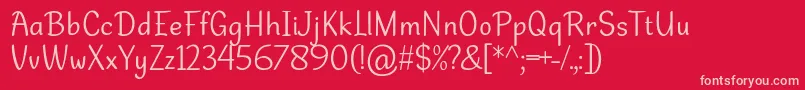 DehastaMomentosRegular Font – Pink Fonts on Red Background