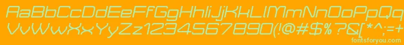 MoveXItalicDemo Font – Green Fonts on Orange Background