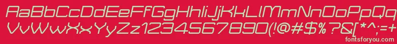MoveXItalicDemo Font – Green Fonts on Red Background