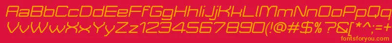 MoveXItalicDemo Font – Orange Fonts on Red Background