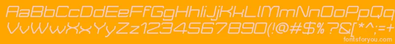 MoveXItalicDemo-Schriftart – Rosa Schriften auf orangefarbenem Hintergrund