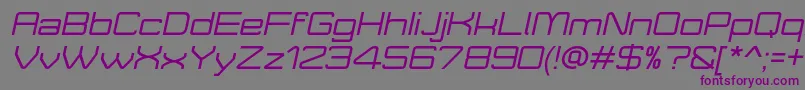 Шрифт MoveXItalicDemo – фиолетовые шрифты на сером фоне