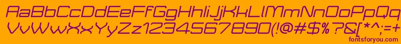 MoveXItalicDemo Font – Purple Fonts on Orange Background