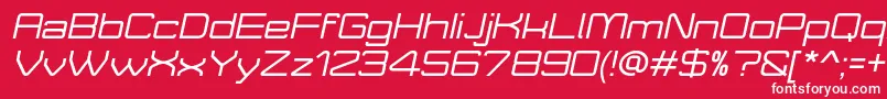 フォントMoveXItalicDemo – 赤い背景に白い文字