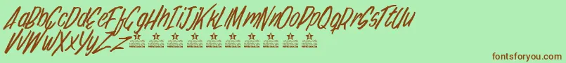 BrushStrokePersonalUse Font – Brown Fonts on Green Background