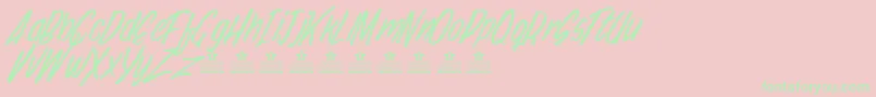 BrushStrokePersonalUse-Schriftart – Grüne Schriften auf rosa Hintergrund