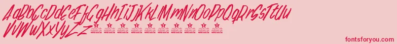 BrushStrokePersonalUse Font – Red Fonts on Pink Background