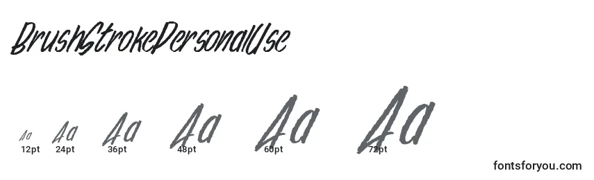 BrushStrokePersonalUse Font Sizes