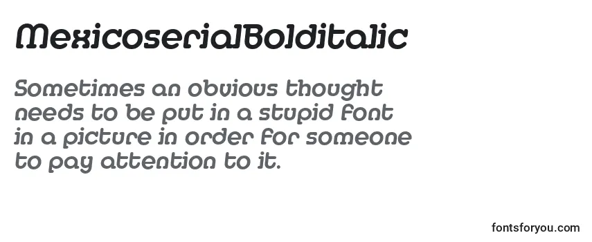 Review of the MexicoserialBolditalic Font