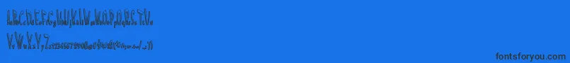 Czcionka ScreamInPain – czarne czcionki na niebieskim tle