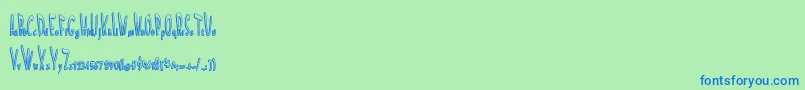 フォントScreamInPain – 青い文字は緑の背景です。