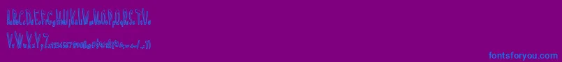 フォントScreamInPain – 紫色の背景に青い文字