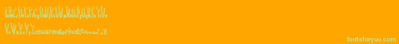 ScreamInPain-Schriftart – Grüne Schriften auf orangefarbenem Hintergrund