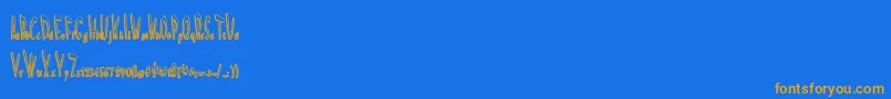 Fonte ScreamInPain – fontes laranjas em um fundo azul