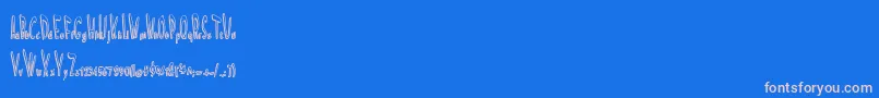 ScreamInPain-Schriftart – Rosa Schriften auf blauem Hintergrund