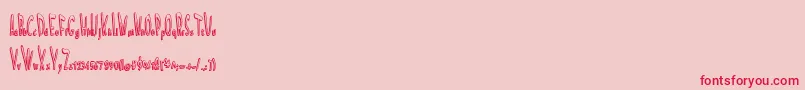 Fonte ScreamInPain – fontes vermelhas em um fundo rosa