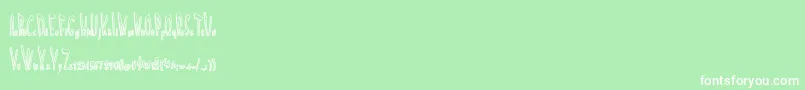 Fonte ScreamInPain – fontes brancas em um fundo verde