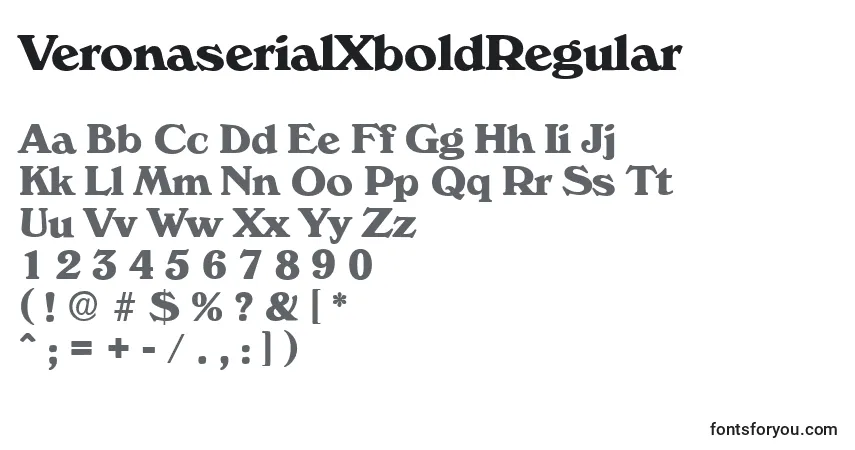 Шрифт VeronaserialXboldRegular – алфавит, цифры, специальные символы
