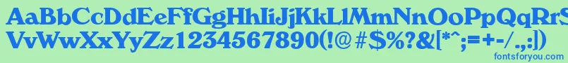 VeronaserialXboldRegular Font – Blue Fonts on Green Background