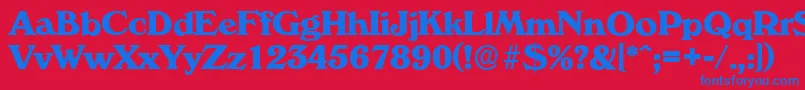 VeronaserialXboldRegular Font – Blue Fonts on Red Background