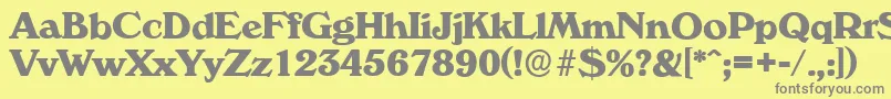 フォントVeronaserialXboldRegular – 黄色の背景に灰色の文字