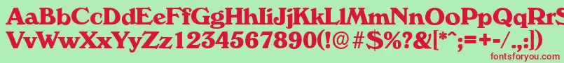 VeronaserialXboldRegular Font – Red Fonts on Green Background