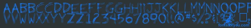 Weirdo Font – Blue Fonts on Black Background