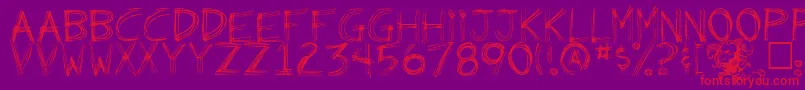 Weirdo Font – Red Fonts on Purple Background