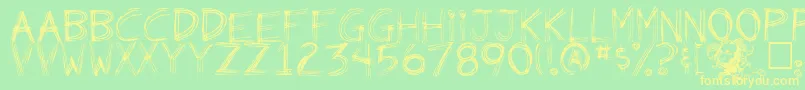 Weirdo Font – Yellow Fonts on Green Background