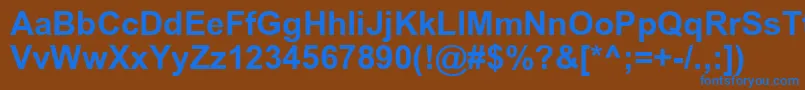 フォントAricyrb – 茶色の背景に青い文字