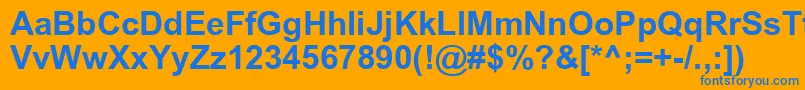 フォントAricyrb – オレンジの背景に青い文字