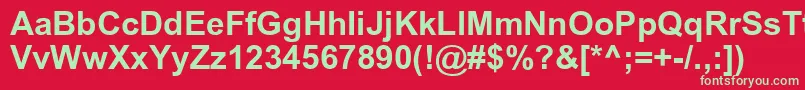 Czcionka Aricyrb – zielone czcionki na czerwonym tle