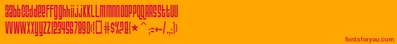 Triacsev-Schriftart – Rote Schriften auf orangefarbenem Hintergrund