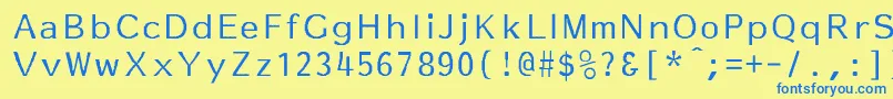 Termpaper-Schriftart – Blaue Schriften auf gelbem Hintergrund
