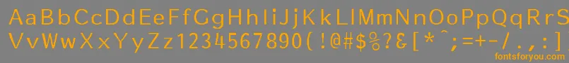 フォントTermpaper – オレンジの文字は灰色の背景にあります。