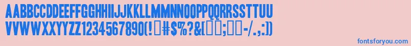 フォントHeadoh – ピンクの背景に青い文字