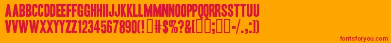 フォントHeadoh – オレンジの背景に赤い文字