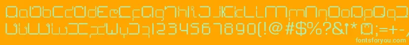 LupanesqueSquare Font – Green Fonts on Orange Background