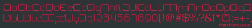 フォントLupanesqueSquare – 黒い背景に赤い文字