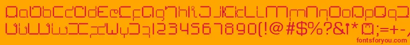 LupanesqueSquare Font – Red Fonts on Orange Background