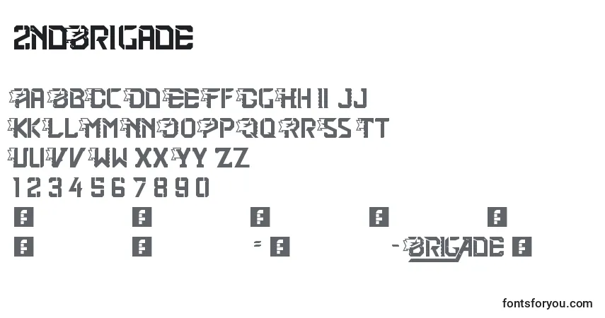 2ndBrigade-fontti – aakkoset, numerot, erikoismerkit