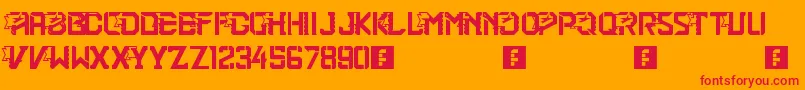 2ndBrigade Font – Red Fonts on Orange Background