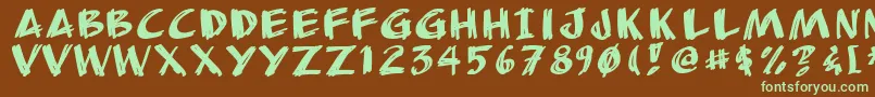 Anudrg-fontti – vihreät fontit ruskealla taustalla