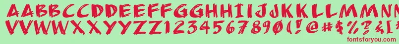 Anudrg Font – Red Fonts on Green Background